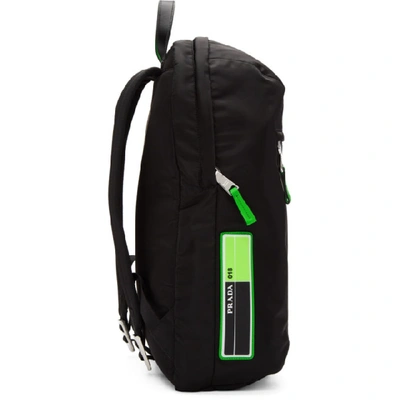 Shop Prada Black Logo Patch Backpack In F0xvs Nero/