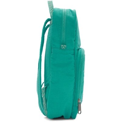Shop Gucci Blue Medium 80s Logo Patch Backpack In 3973 Blue