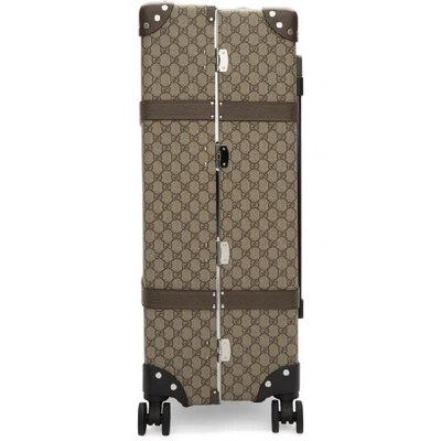 Shop Gucci Beige Globe-trotter Edition Large Gg Suitcase In 8358 Beige