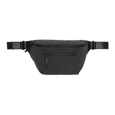 Shop Dries Van Noten Grey Stripe Cross Body Pouch