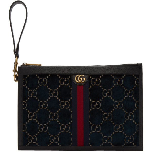 gucci blue velvet purse