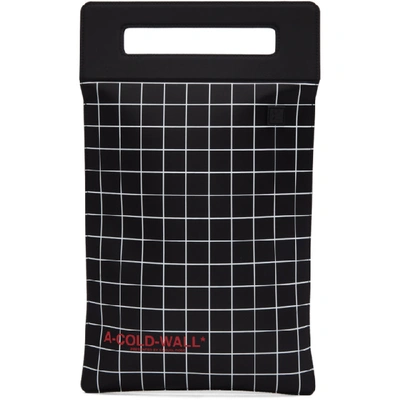 Shop A-cold-wall* Black Grid Overlocked Tablet Tote