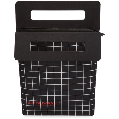 Shop A-cold-wall* Black Grid Overlocked Tablet Tote