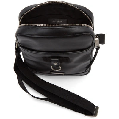 Shop Saint Laurent Black Leather Rivington Race Bag