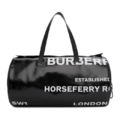 Shop Burberry Black Graphic Kennedy Duffle Bag