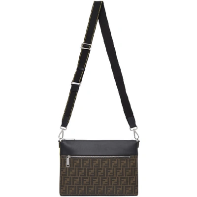 Shop Fendi Brown And Black Medium Forever  Messenger Bag In F17q0 Tbnrl