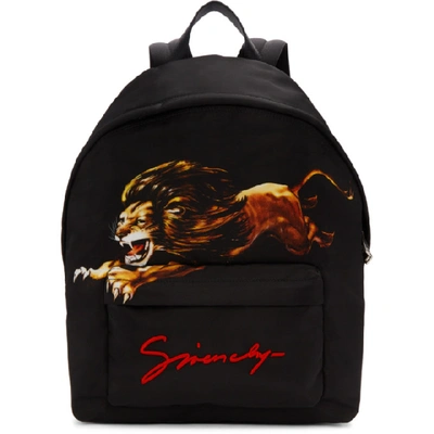 Shop Givenchy Black Leo Urban Backpack