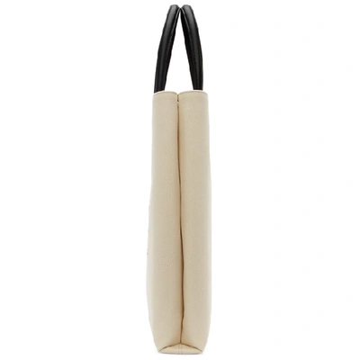 Shop Burberry Off-white Logo Tote In Natural