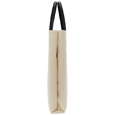 Shop Burberry Off-white Logo Tote In Natural