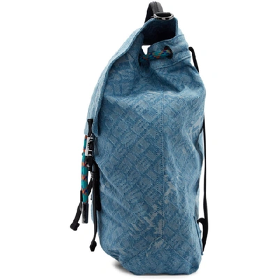 Shop Diesel Blue Denim Volpago Backpack In H4865 Denim