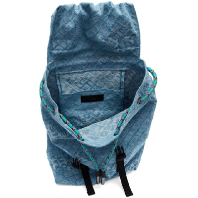 Shop Diesel Blue Denim Volpago Backpack In H4865 Denim