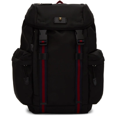 Shop Gucci Black Techno Canvas Backpack