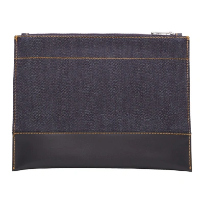 Shop Apc A.p.c. Navy And Black Axel Pouch In Iak Dk Navy