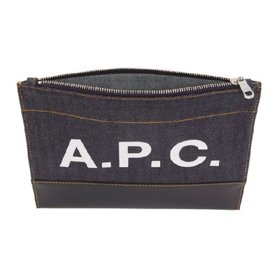 Shop Apc A.p.c. Navy And Black Axel Pouch In Iak Dk Navy