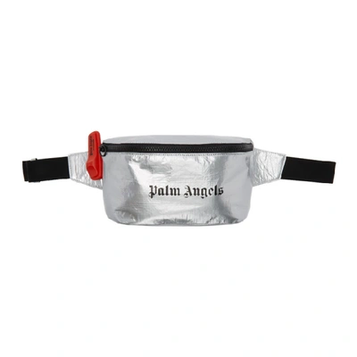 Shop Palm Angels Silver Logo Fanny Pack