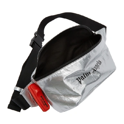 Shop Palm Angels Silver Logo Fanny Pack