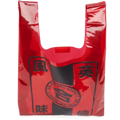 Shop Neil Barrett Red And Black Pvc Supermarket Tote In 1097 Redblk