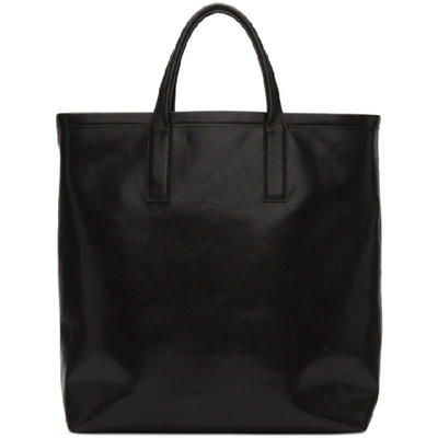 Shop Givenchy Black Leather Tag Tote In 001 Black