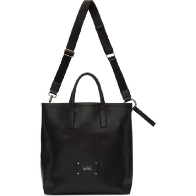 Shop Givenchy Black Leather Tag Tote In 001 Black
