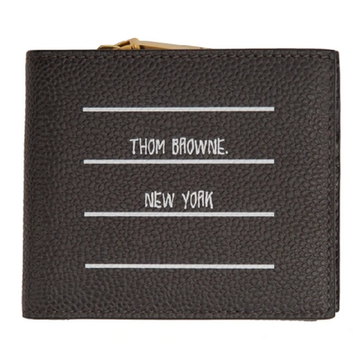 THOM BROWNE 灰色“TBNY”标签双折钱包