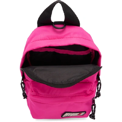 Shop Msgm Pink Mini Logo Backpack In 15 Fuchsia