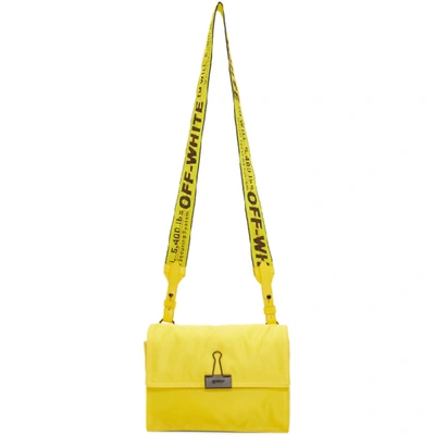 Shop Off-white Yellow Nylon Zipped Flap Bag