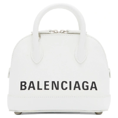 Shop Balenciaga White Xxs Ville Bag In 9060 Wht Bl