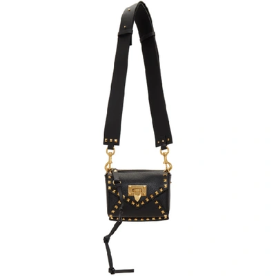 Shop Valentino Black  Garavani Small Rockstud Hype Bag In 0no Black