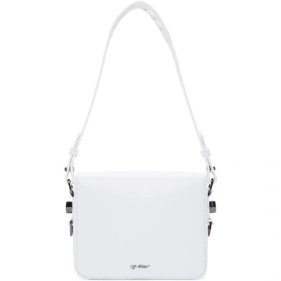 Shop Off-white White Diagonal Flap Bag In White/black