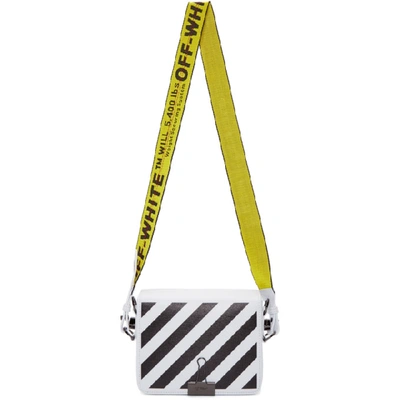 Shop Off-white White Diagonal Flap Bag In White/black