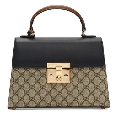 Shop Gucci Brown Small Gg Supreme Padlock Bag In 9785 Brown