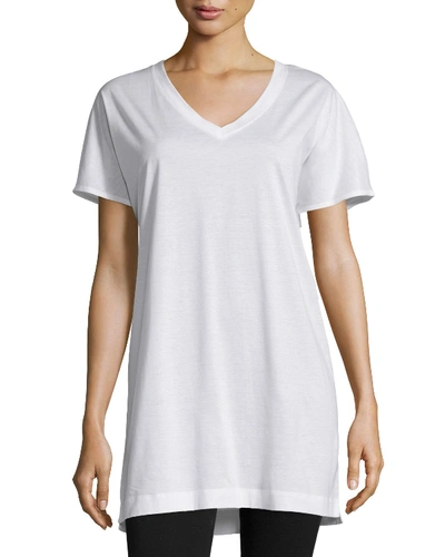 Shop Hanro Laura Short-sleeve Sleepshirt In Blue/white