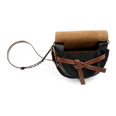 Shop Loewe Black And Brown Small Gate Bag In 9006 Black/