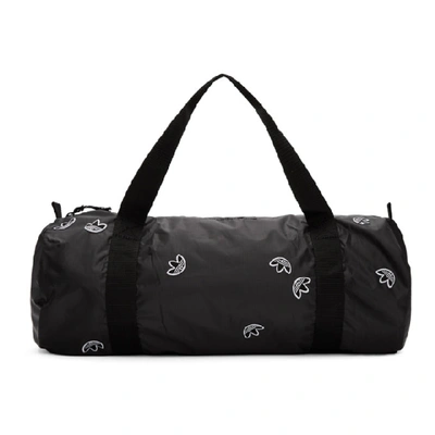 Shop Adidas Originals By Alexander Wang Black Logo Duffle Bag