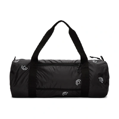 Shop Adidas Originals By Alexander Wang Black Logo Duffle Bag