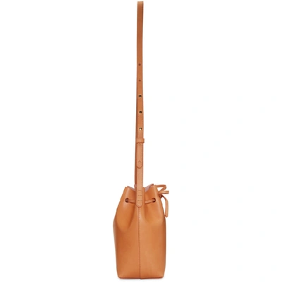 Shop Mansur Gavriel Tan Mini Bucket Bag In Cammelloros