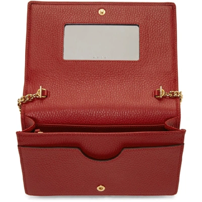 Shop Gucci Red Mini Gg Marmont Chain Bag