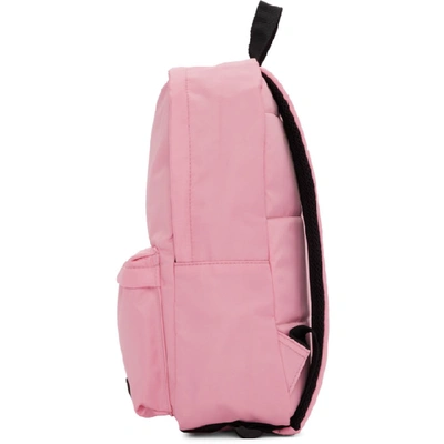 Shop Msgm Pink Logo Backpack In 12 Pink