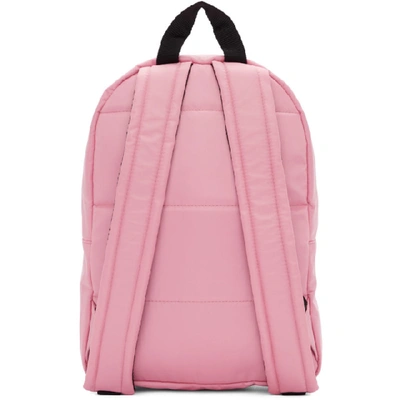 Shop Msgm Pink Logo Backpack In 12 Pink