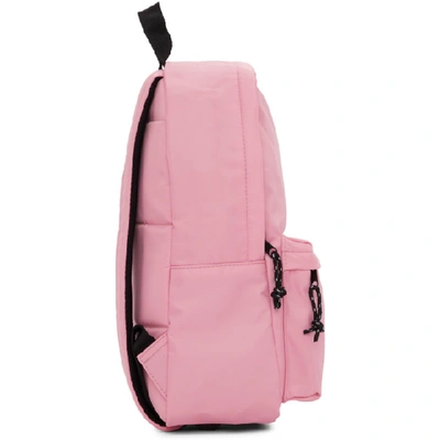 Shop Msgm Pink Logo Backpack In 12 Pink