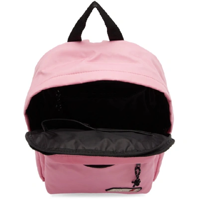 Shop Msgm Pink Logo Backpack In 12 Pink