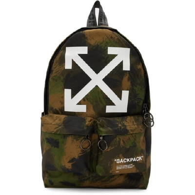 Shop Off-white Green Camo Quote Backpack