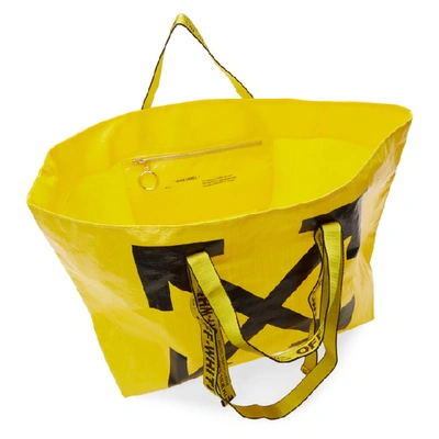 Shop Off-white Yellow Arrows Tote In Yellow/blk