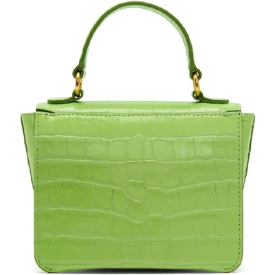 Shop Wandler Green Croc Mini Luna Bag