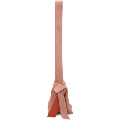 Shop Acne Studios Pink Suede Mini Musubi Bag