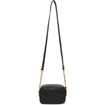 Shop Gucci Black Mini Gg Marmont Camera Bag In 1000 Black