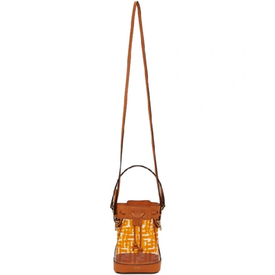 Shop Fendi Transparent And Orange Pu Mini Mon Tresor Bag In F16go Orang