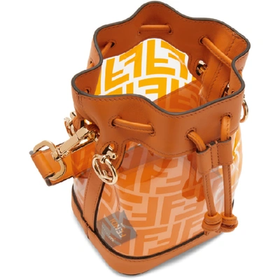 Shop Fendi Transparent And Orange Pu Mini Mon Tresor Bag In F16go Orang