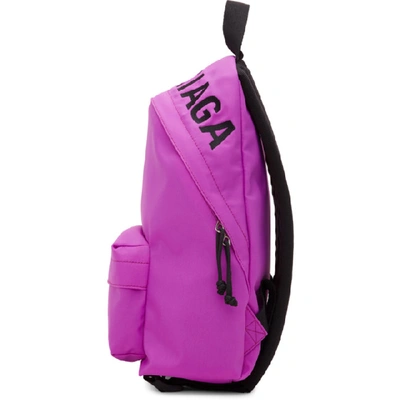 Shop Balenciaga Purple Small Wheel Backpack