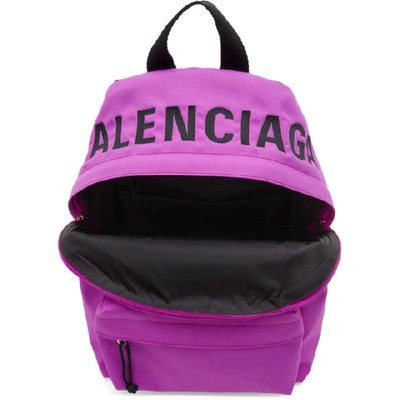 Shop Balenciaga Purple Small Wheel Backpack